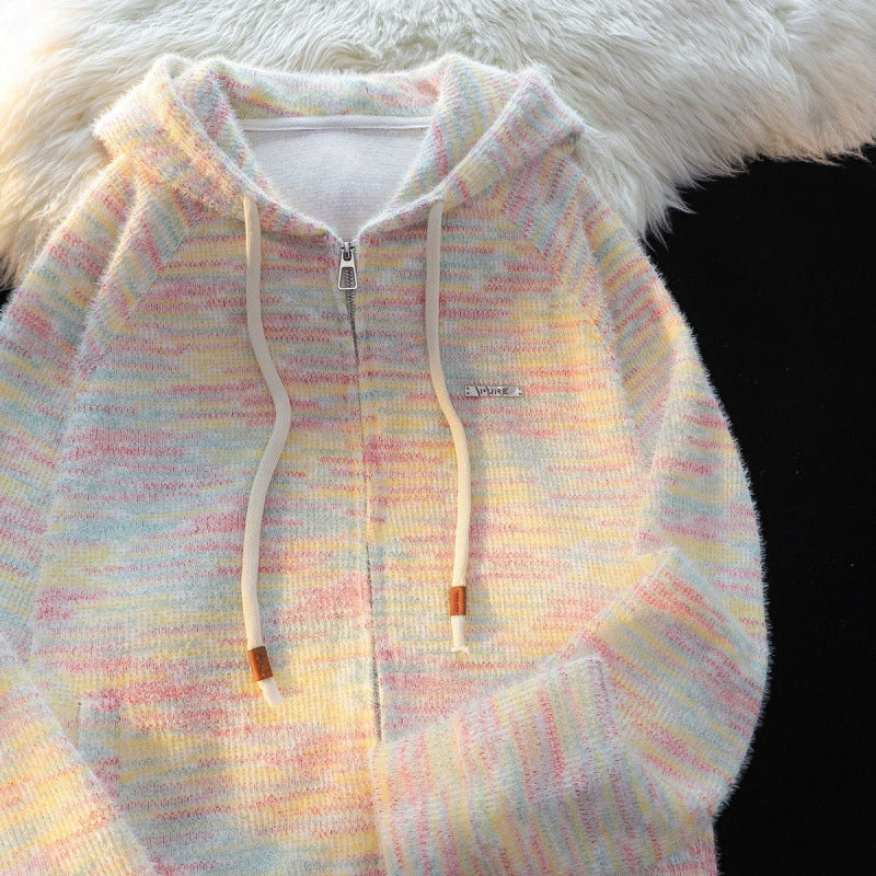 Damen Zip-Hoodie mit leicht strukturiertem Schlaufenmuster und praktischen Taschen R&B