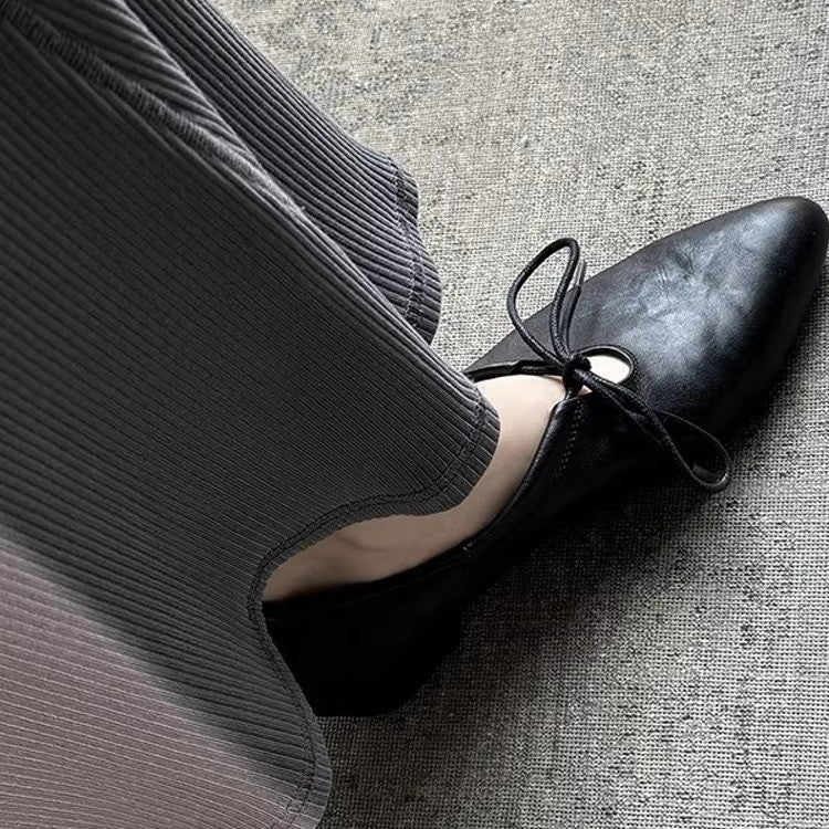 Damen elegante Ballerina-Schuhe mit modischem Schleifenakzent R&B