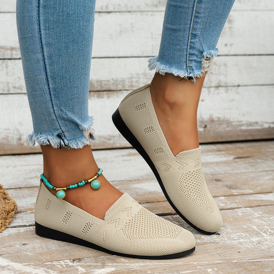Damen Atmungsaktive Slip-On Sneakers mit flexiblem Strickdesign R&B