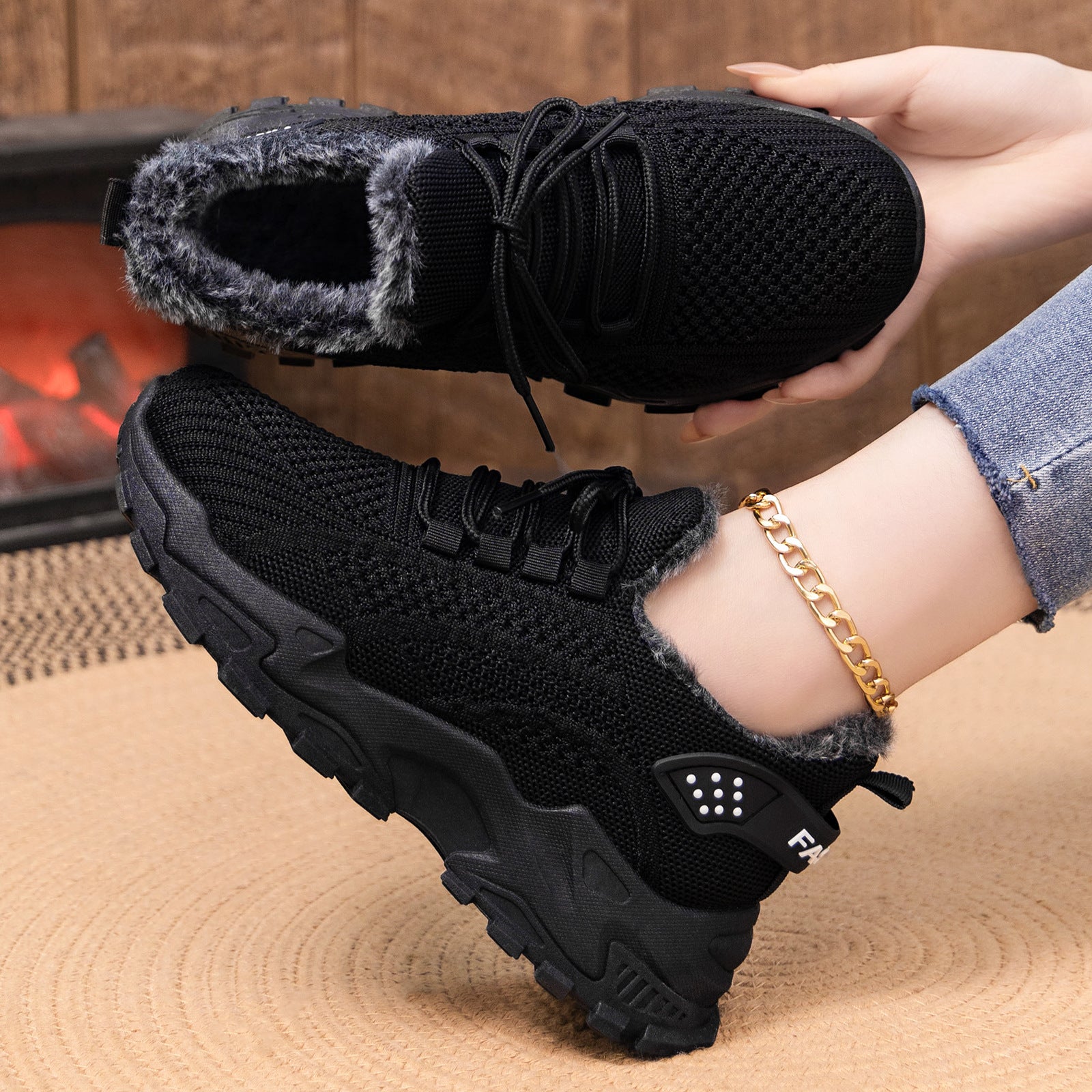 Damen Sportliche und warm gefütterte Sneakers R&B