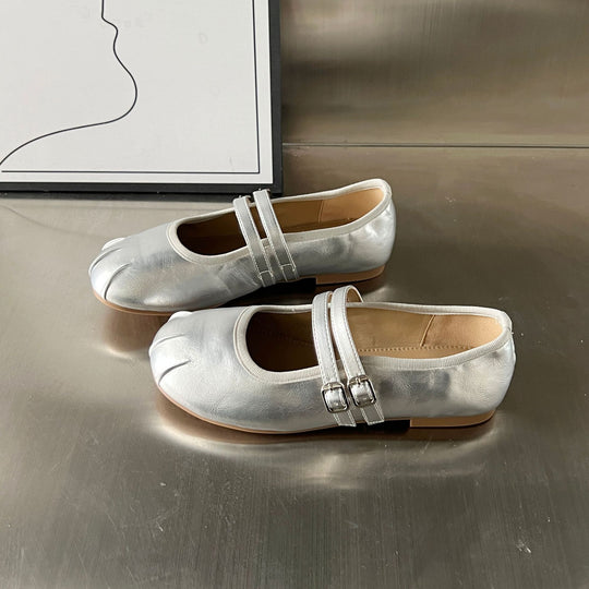 Damen Ballerinas mit elegantem doppeltem Riemen und weicher Innensohle R&B