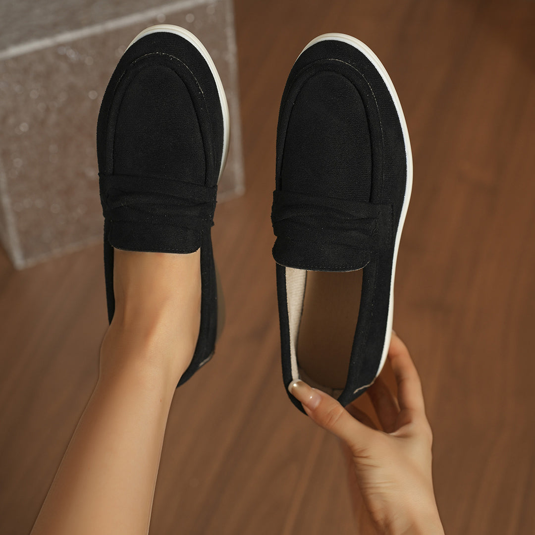 Damen Mokassins mit weichem Kunstleder und elastischem Riemendesign R&B