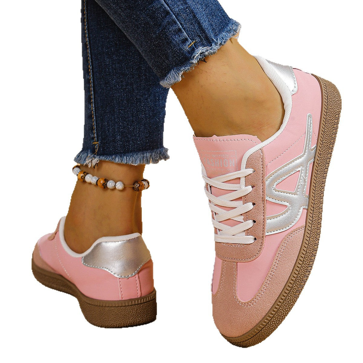 Damen Sportliche Sneakers mit atmungsaktiver Oberflächenstruktur und rutschfester Sohle R&B