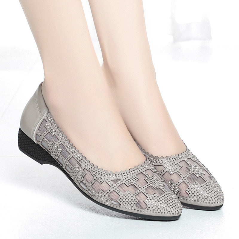 Damen Elegante Ballerinas mit modischem Cut-Out-Design und funkelnden Strassdetails R&B