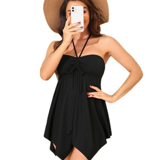 Damen Strandkleid mit asymmetrischem Schnitt und Raffung R&B