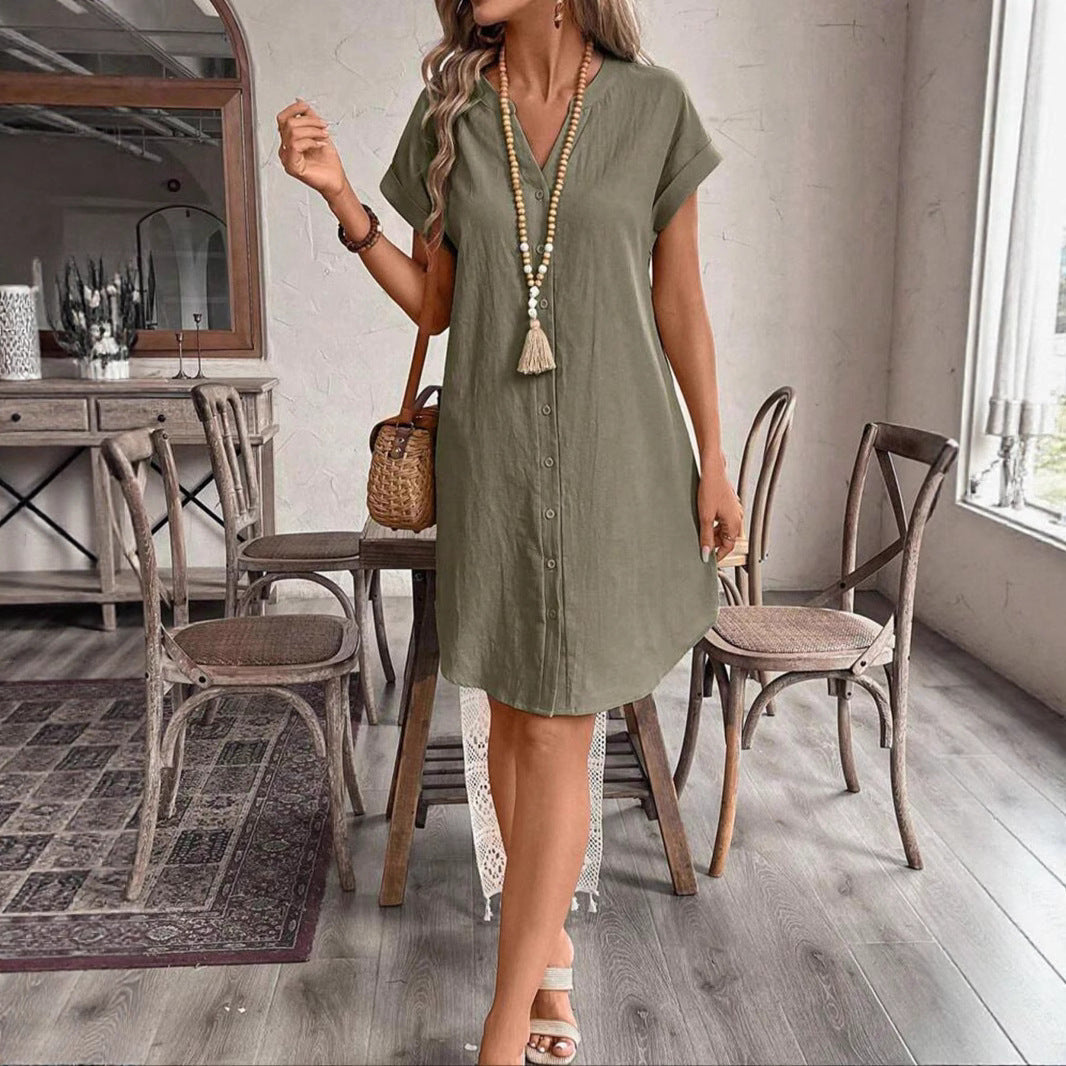 Damen lässiges Hemdblusenkleid R&B