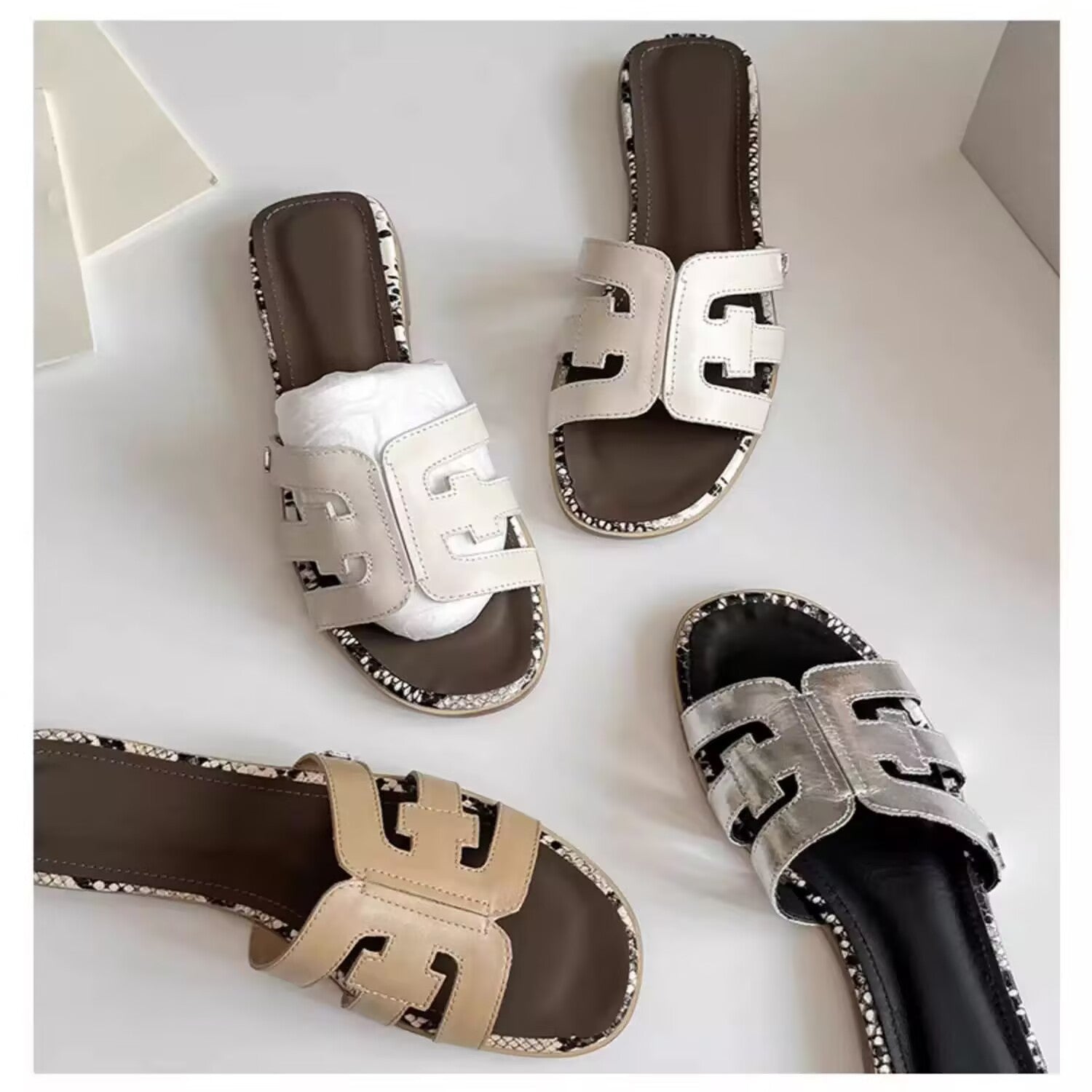 Damen modische Slides mit eleganten Akzenten R&B
