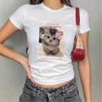 Damen T-Shirt mit kreativem Tiermotiv und modernem Schriftzug R&B
