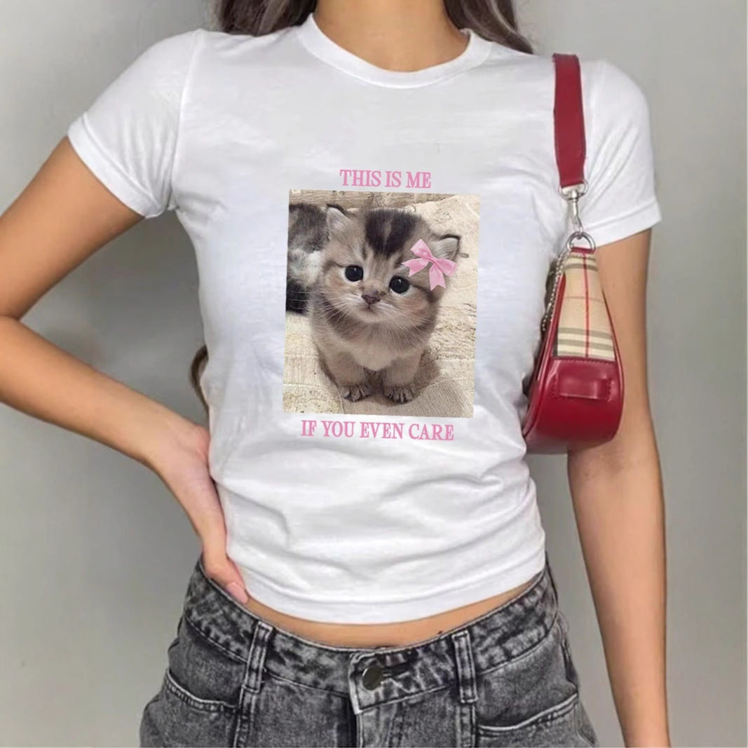 Damen T-Shirt mit kreativem Tiermotiv und modernem Schriftzug R&B