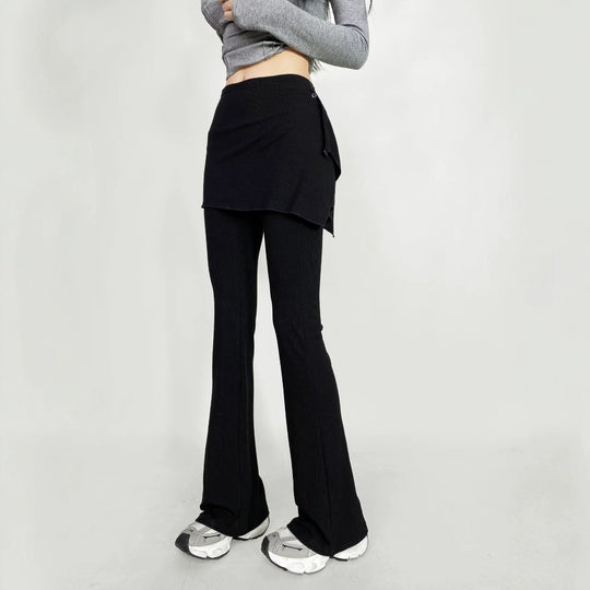 Damen Flared Pants mit asymmetrischem Überwurf R&B