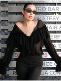 Damen Bluse mit Volants R&B
