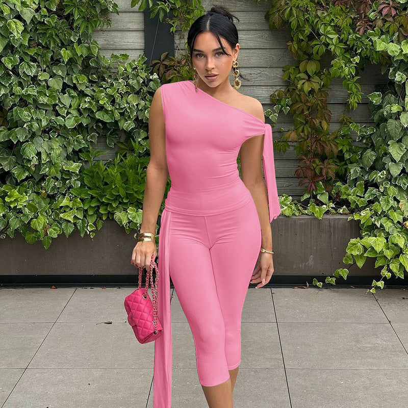 Damen Einseitiger Jumpsuit mit exklusiven Drapierungen R&B