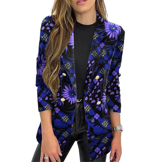 Damen Eleganter Blazer mit floralem Muster R&B