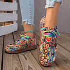 Damen Freizeit Sneaker mit buntem Muster und komfortablem Fußbett R&B