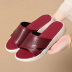 Damen Komfortable Slip-On Sandalen mit atmungsaktiven Netzdetails