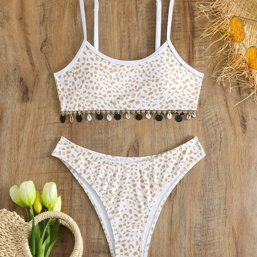 Damen Bikini-Set mit modischem Animal-Print und eleganten Verzierungen R&B
