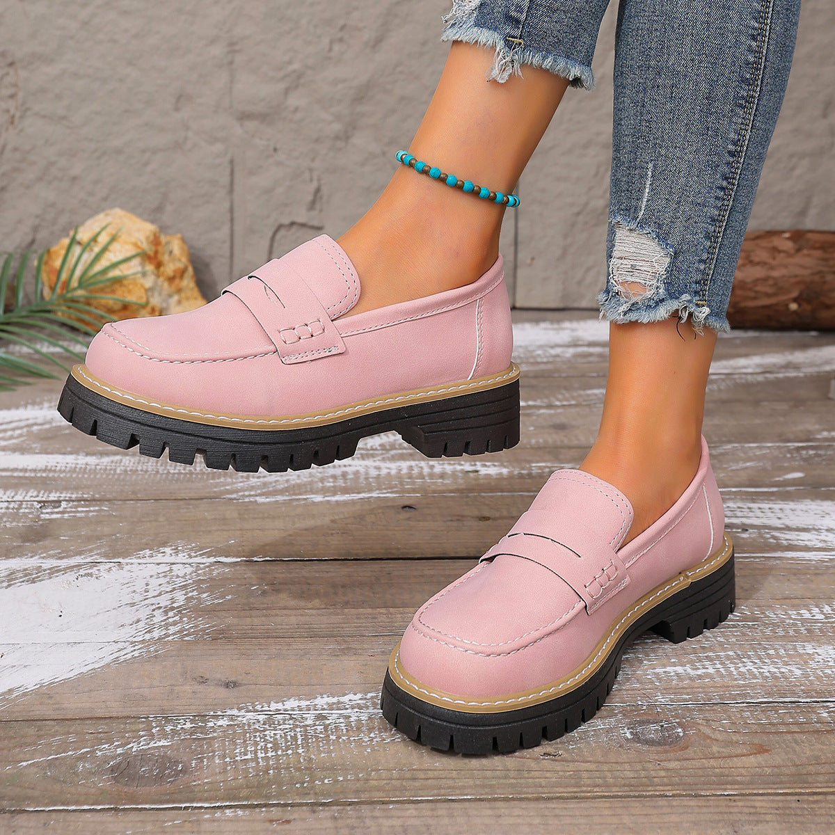 Damen Bequeme Mokassins mit robuster Sohle und elegantem Design R&B