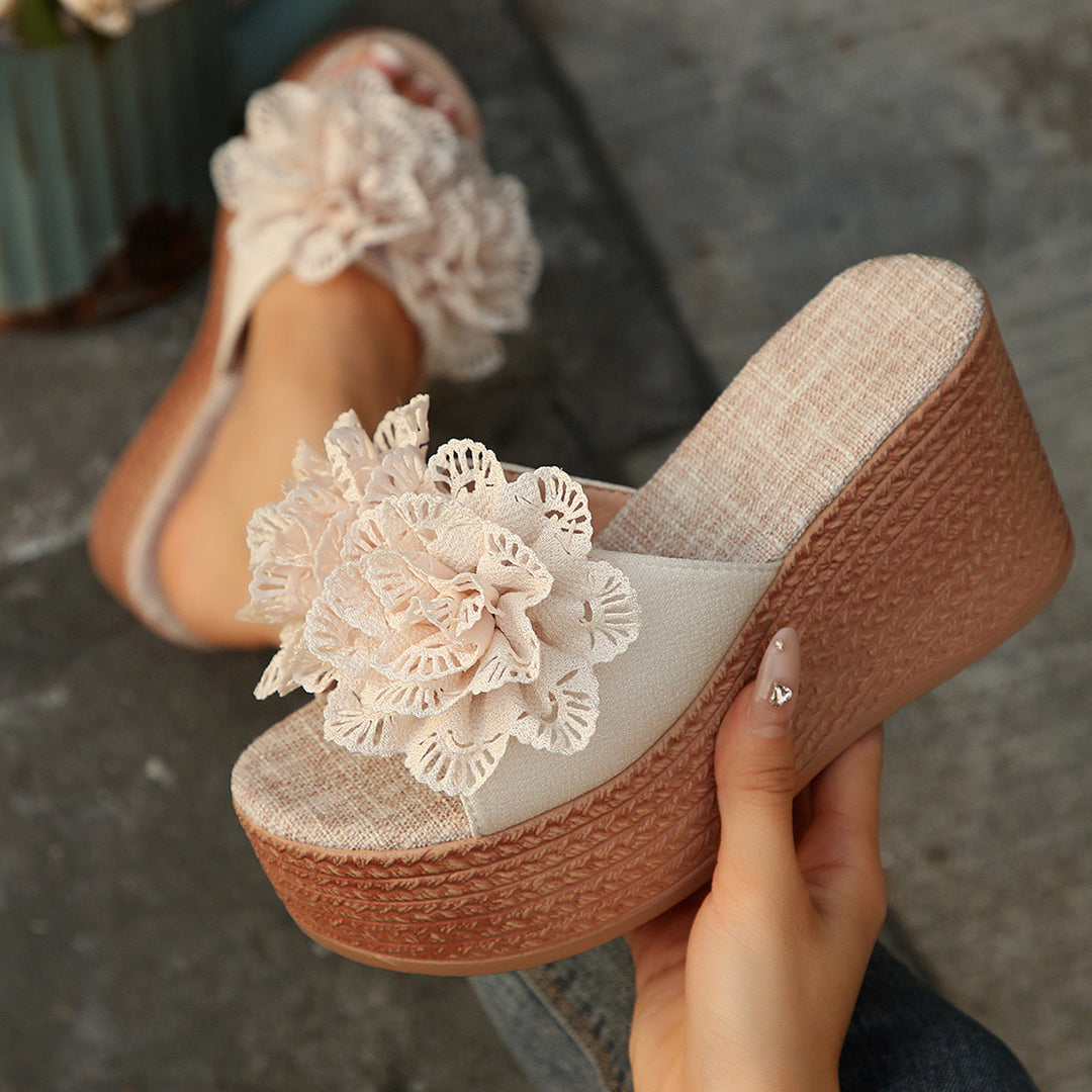 Damen Wedge-Sandalen mit floraler Applikation R&B