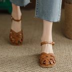 Damen Riemchen-Sandalen mit elegantem Flechtdesign und komfortablem Fußbett