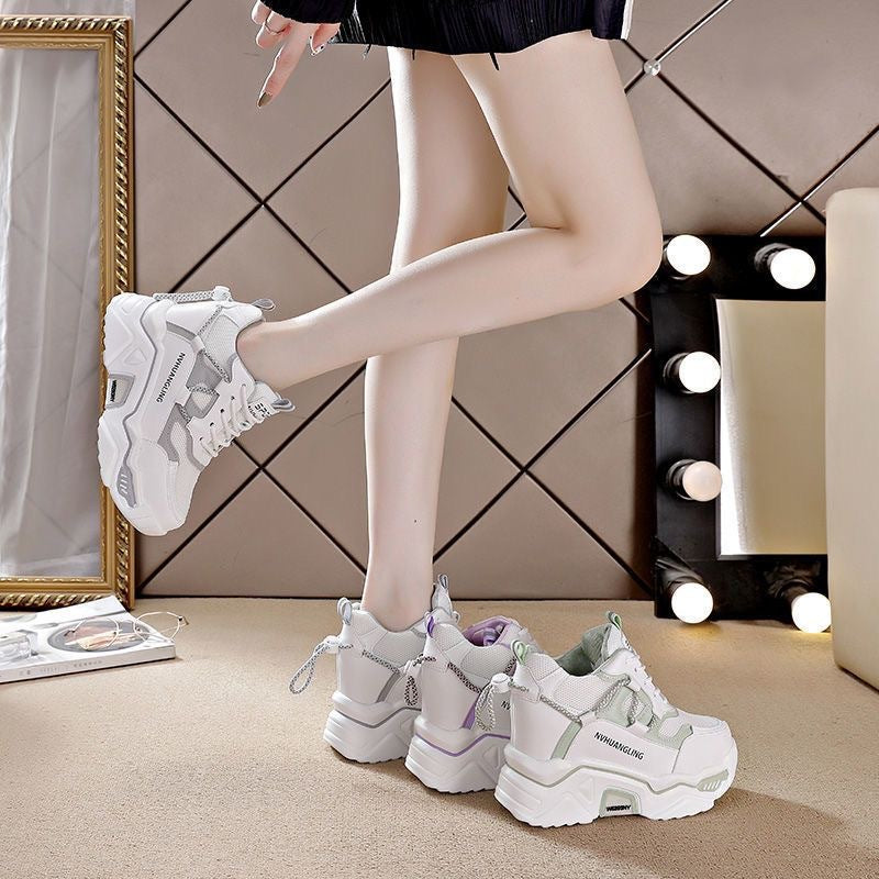 Damen Hochwertige Plateau-Sneaker mit atmungsaktivem Mesh-Obermaterial R&B