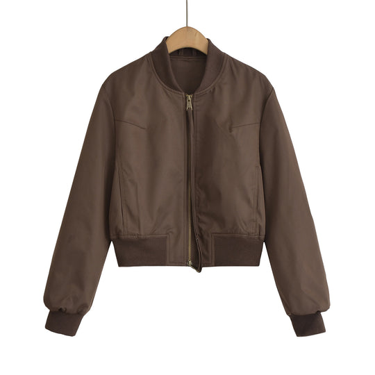 Damen modische Kurzjacke mit elastischem Bündchen R&B