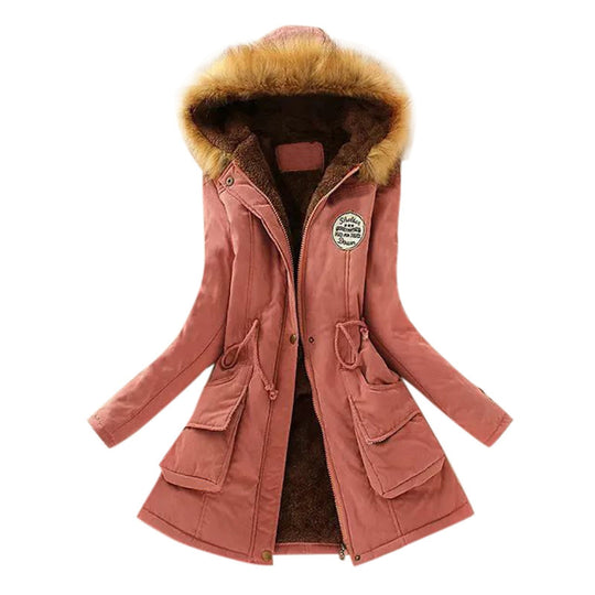 R&B | Winter Taille Kordelzug Fell Kapuzenjacke