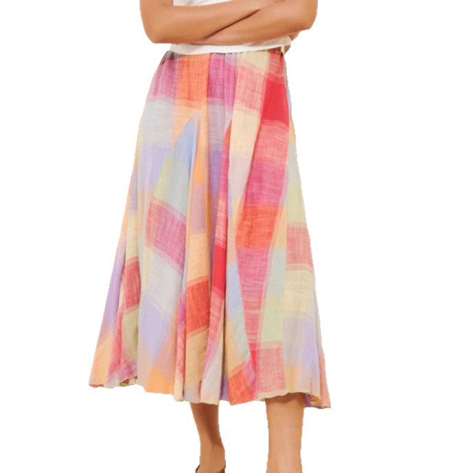 Damen Midirock mit farbenfrohem geometrischem Muster R&B