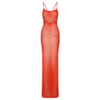 Damen luftiges Netz-Maxikleid mit faszinierendem Design R&B