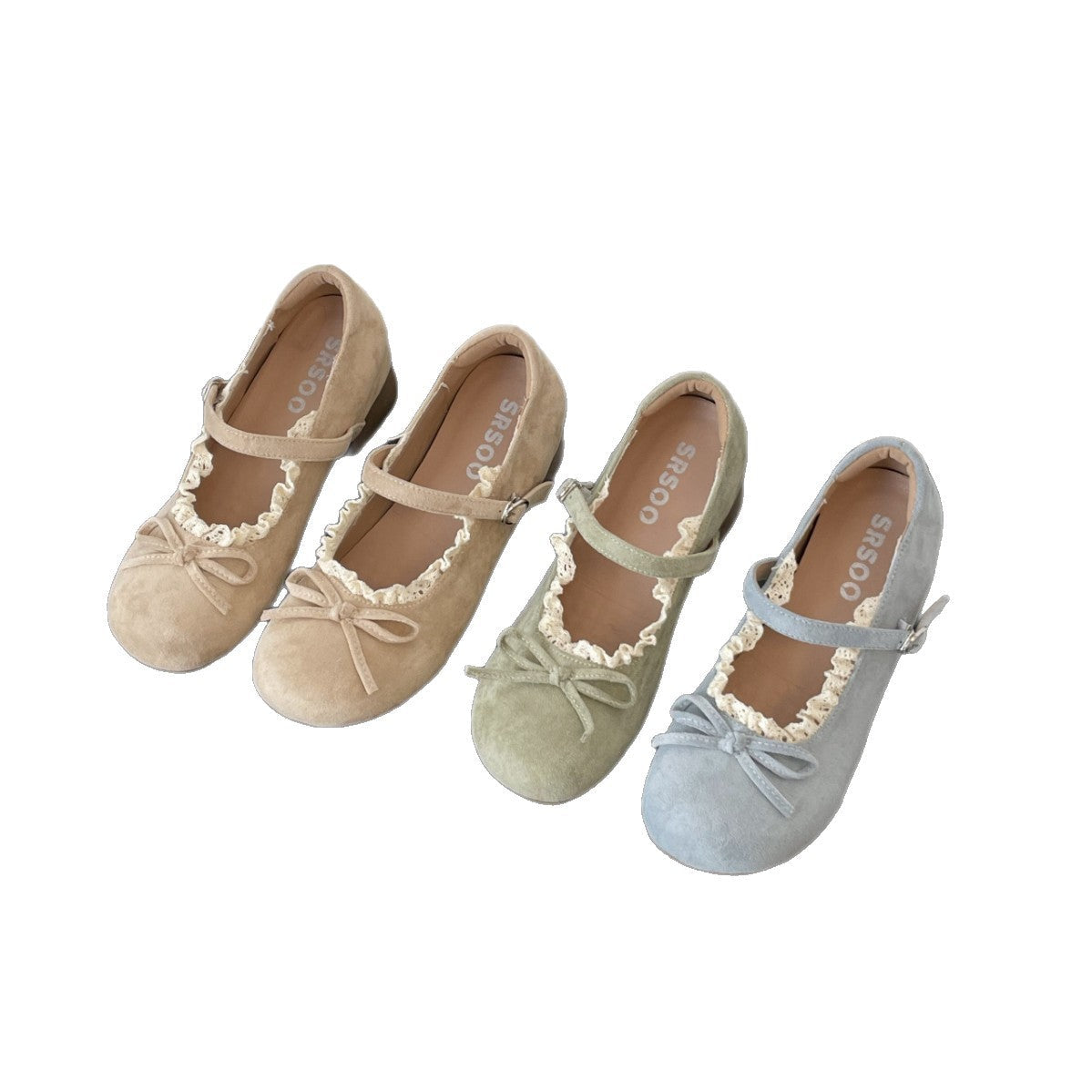 Damen Ballerinas mit eleganter Rüschenkante und praktischem Riemen R&B