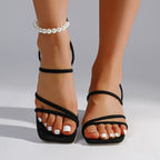 Damen Elegante Sandalen mit geschmackvollem Blockabsatz und verstellbaren Riemen