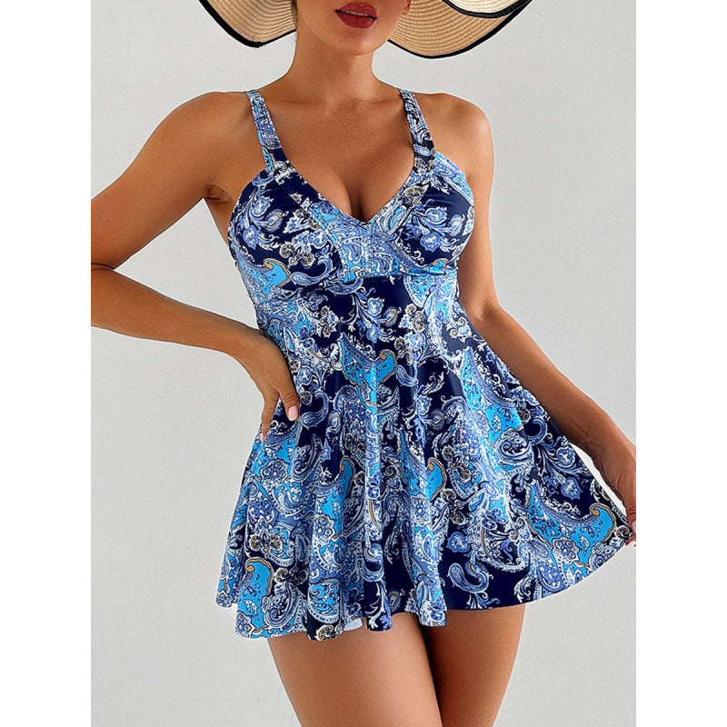 Damen Badeanzug-Kleid mit elegantem Paisleymuster R&B
