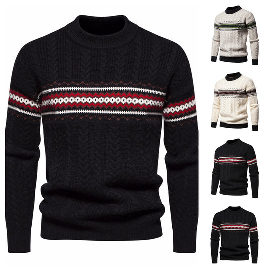 Herren Strickpullover mit innovativem Zopfmuster und stilvollen Akzenten R&B