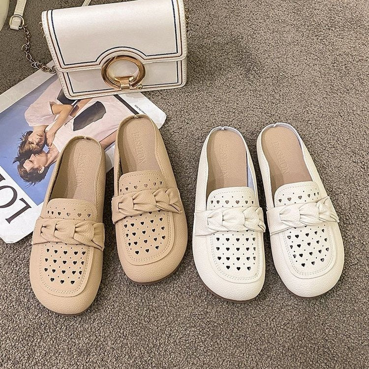 Damen Komfortable Slip-On Mokassins mit verspieltem Herzdetail