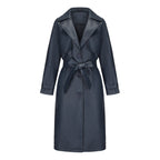 Damen modischer Trenchcoat aus hochwertigem Kunstleder