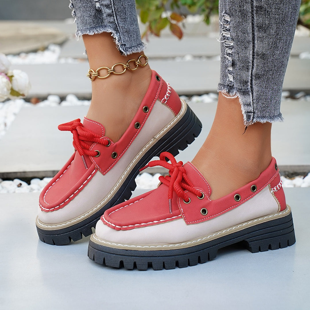 Damen lässige Schnürschuhe mit robustem Profil R&B