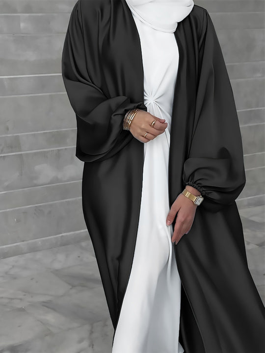 Damen eleganter Longcardigan aus fließendem Material mit weitem Schnitt R&B