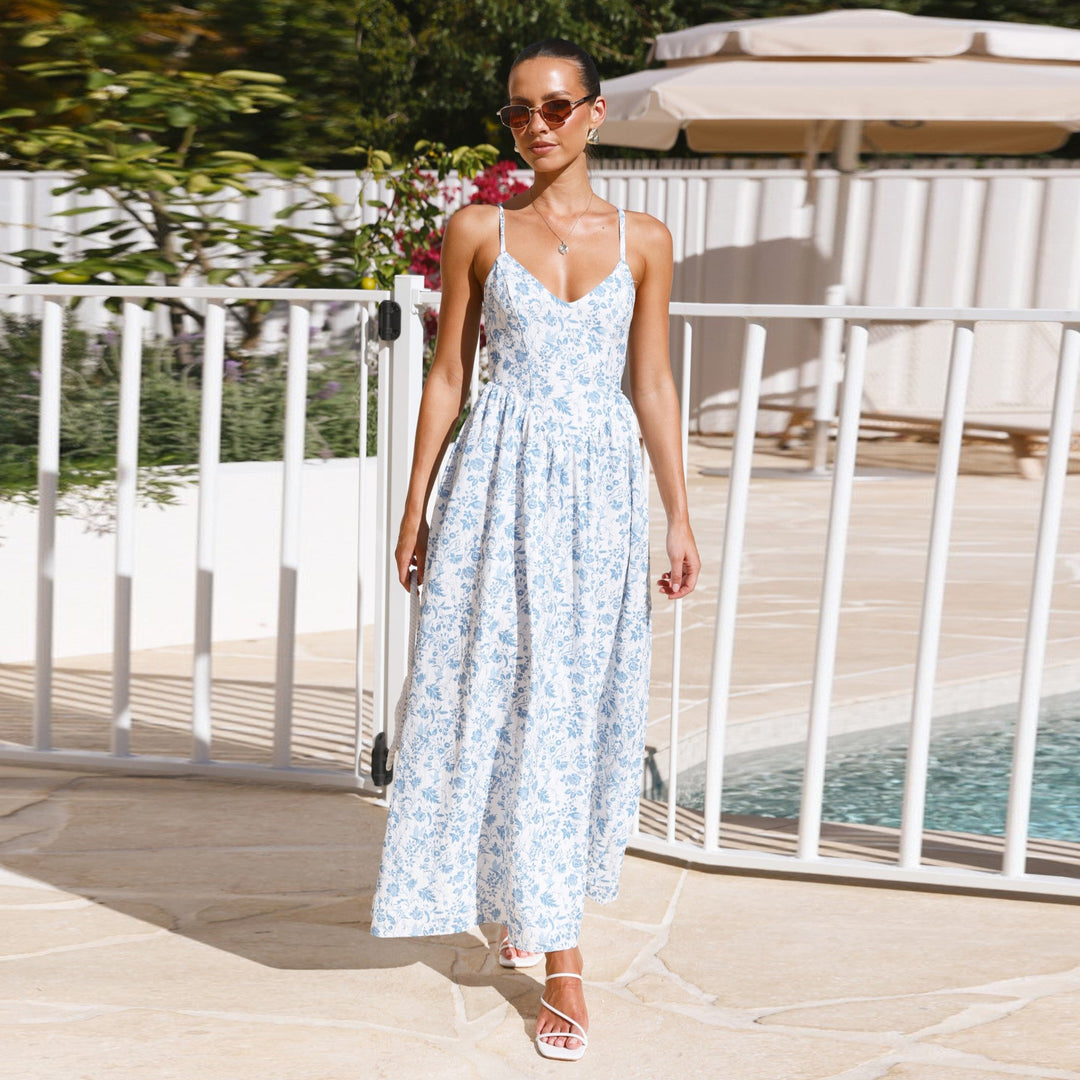Damen Maxi-Kleid mit floralen Mustern R&B