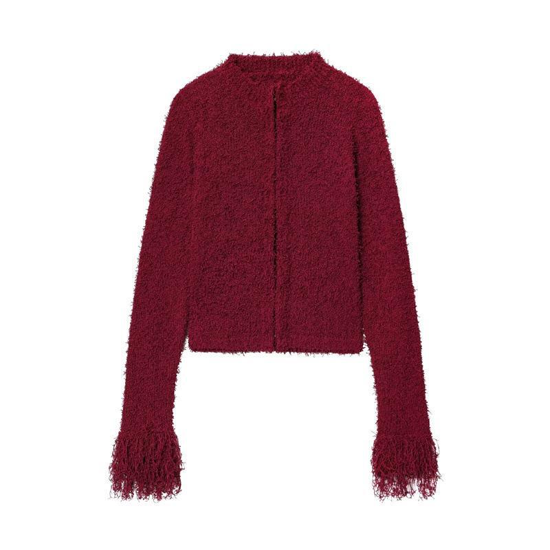Damen Kuschelige Strickjacke mit auffälligen Ärmeln R&B