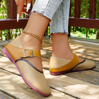 Damen modische Halbschuhe mit dekorativem Riemen und flexibler Sohle R&B
