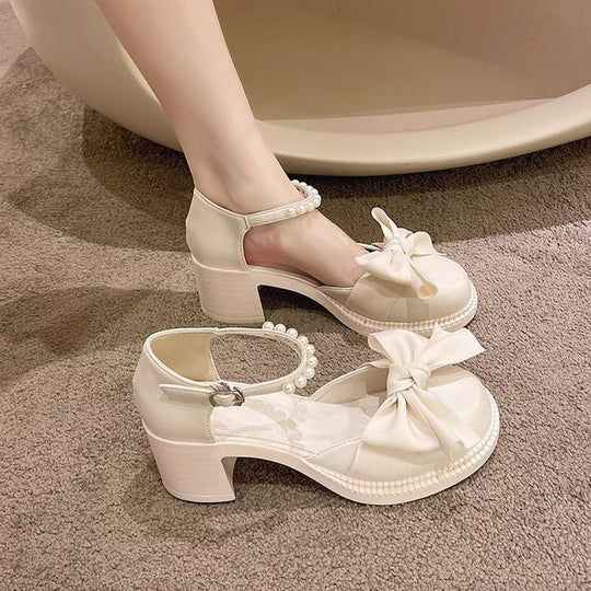 Damen Sandalen mit eleganter Schleifenverzierung und modischem Perlenriemen R&B