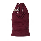 Damen Halter-Top mit Wickeldesign und eleganter Raffung R&B