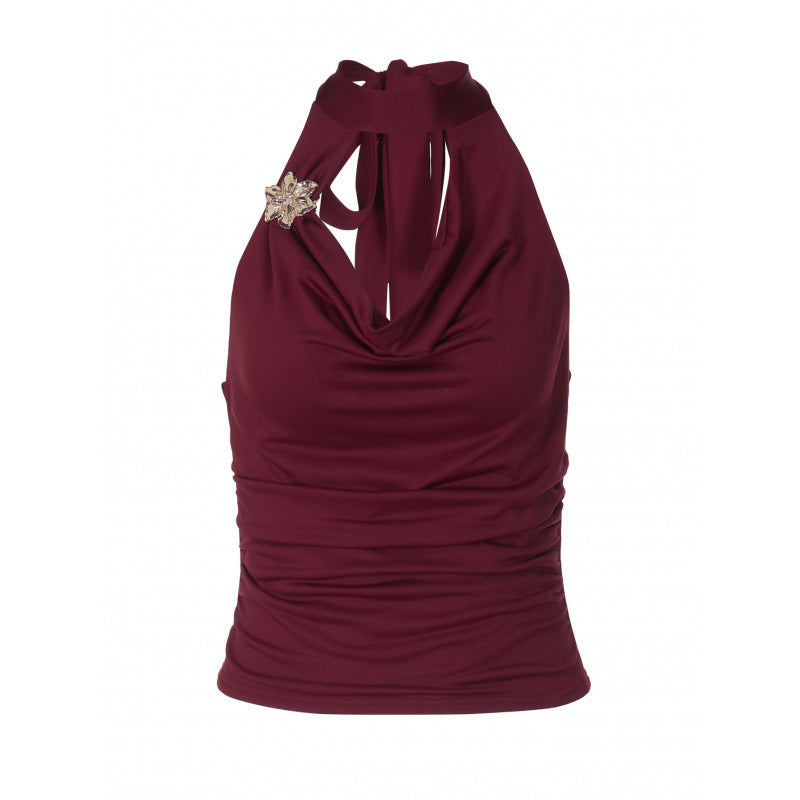 Damen Halter-Top mit Wickeldesign und eleganter Raffung R&B