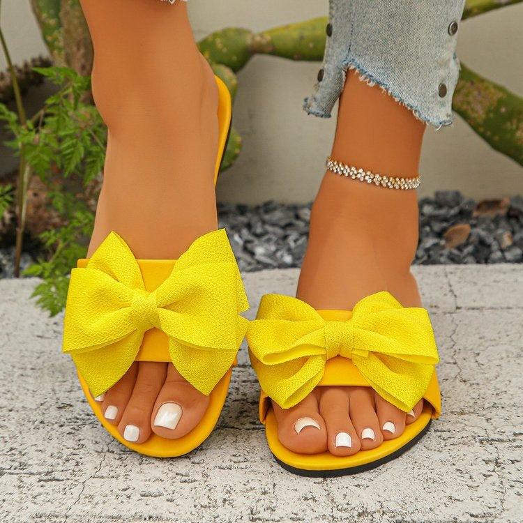Damen Riemensandalen mit großem Schleifendetail R&B
