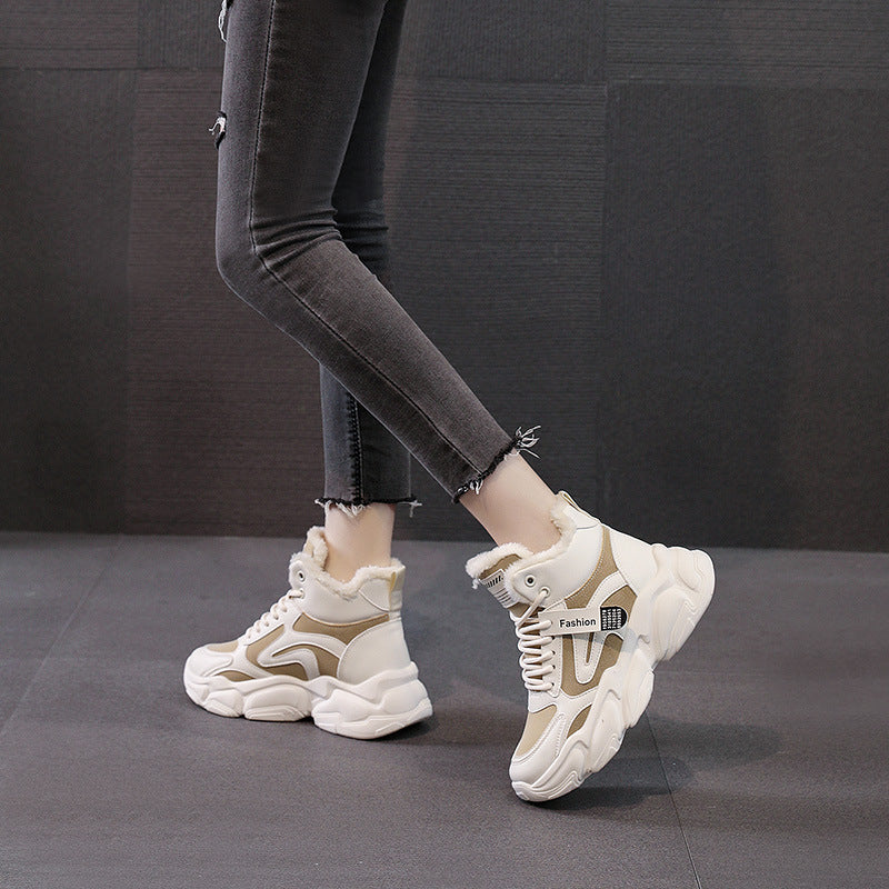 Damen modische Sneaker mit warmem Innenfutter und rutschfester Sohle R&B