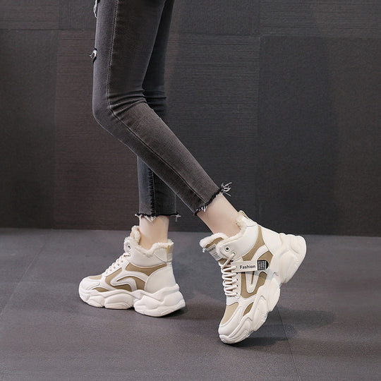Damen modische Sneaker mit warmem Innenfutter und rutschfester Sohle R&B