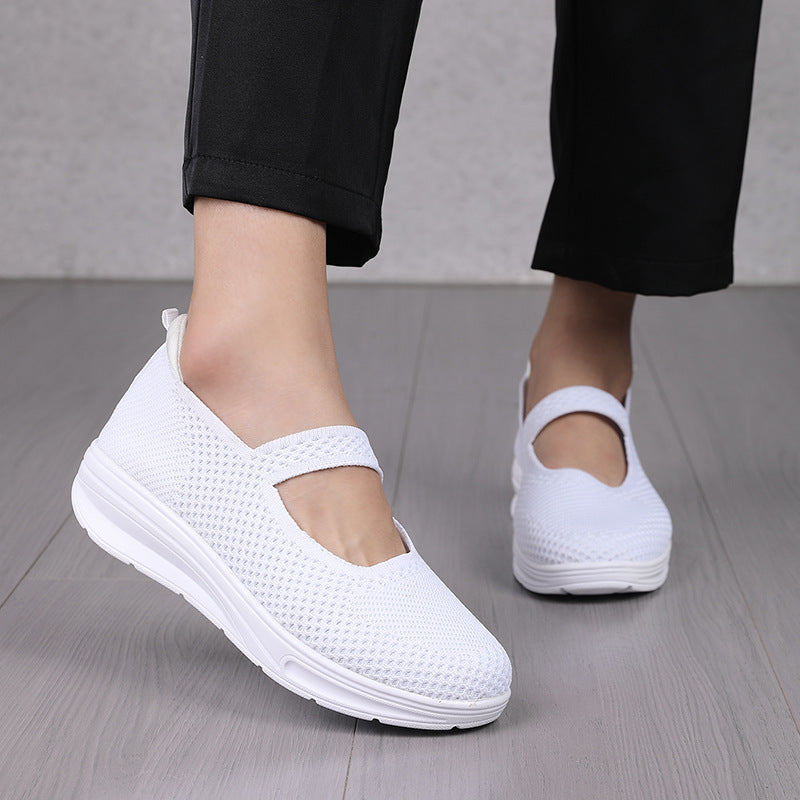 Damen Slip-On Sneakers mit atmungsaktiver Netzstruktur und dämpfender Sohle