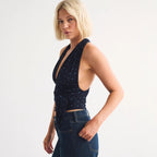 Damen Wickeloberteil mit schickem Punkte-Design und tiefem Ausschnitt R&B