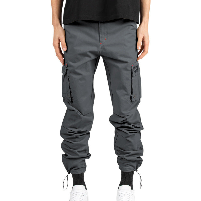 Herren nan urbaner Utility-Jogger mit geknöpften Cargotaschen und verstellbarem Knöchelzug R&B