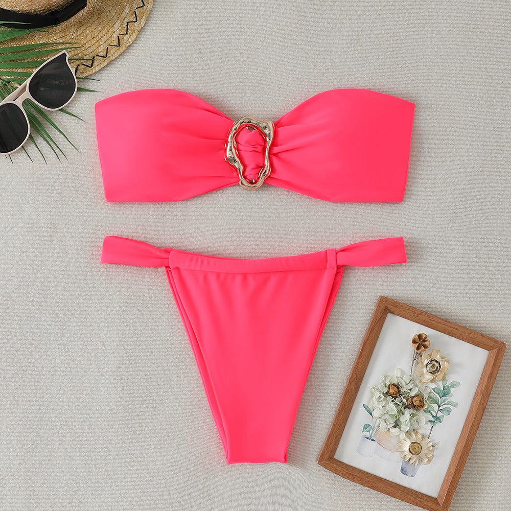 Damen Bandeau-Bikini mit eleganten Ringdetail von R&B