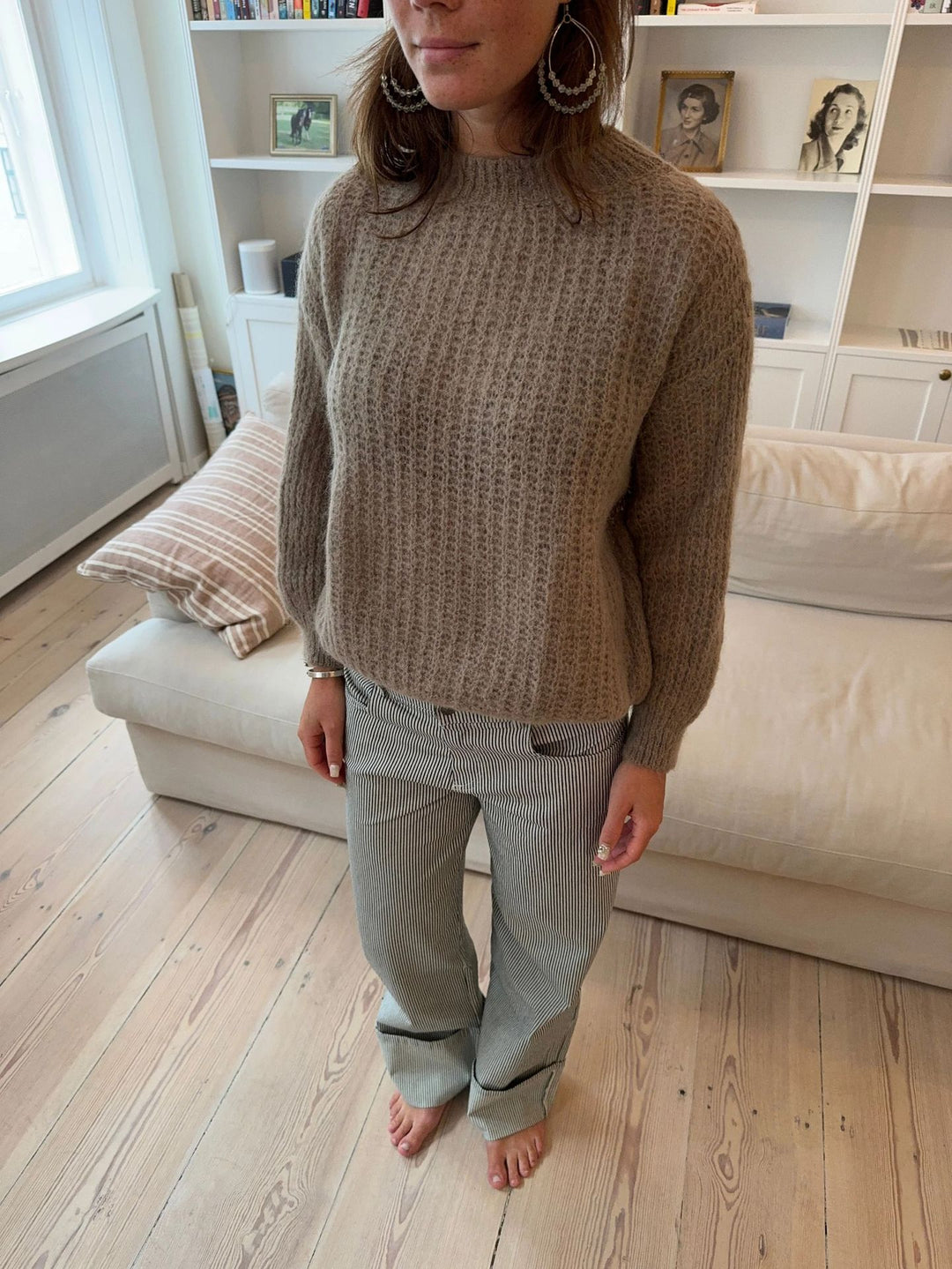 Damen Strickpullover mit trendigem Waffelmuster und lässigem Schnitt R&B